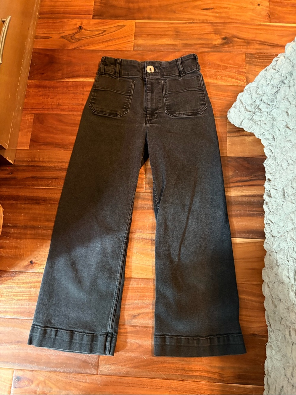 Maeve Colette Cropped Wide Leg Jeans Black Denim Size 27 (606)